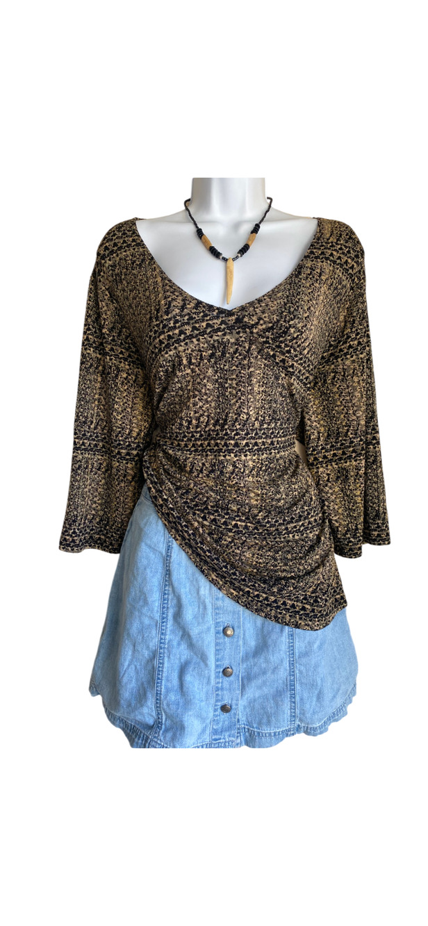 VTG Mirasol Plus 2X Boho Artsy Whimsigoth Coastal Dark Fairycore Blouse Stretchy
